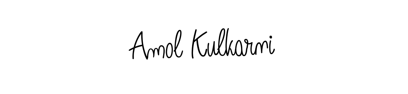 You should practise on your own different ways (Angelique-Rose-font-FFP) to write your name (Amol Kulkarni) in signature. don't let someone else do it for you. Amol Kulkarni signature style 5 images and pictures png