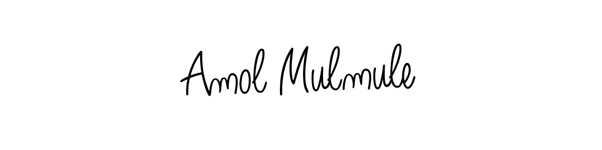 Use a signature maker to create a handwritten signature online. With this signature software, you can design (Angelique-Rose-font-FFP) your own signature for name Amol Mulmule. Amol Mulmule signature style 5 images and pictures png