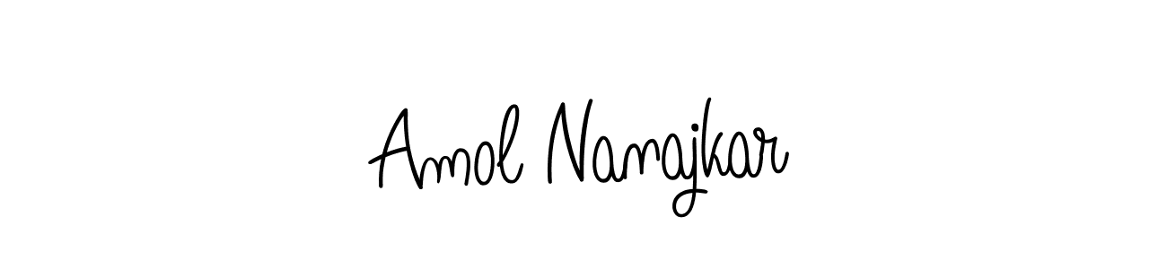 You should practise on your own different ways (Angelique-Rose-font-FFP) to write your name (Amol Nanajkar) in signature. don't let someone else do it for you. Amol Nanajkar signature style 5 images and pictures png