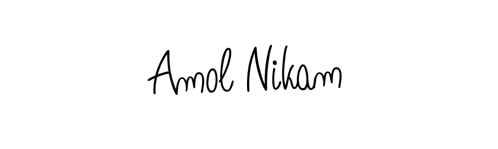 Amol Nikam stylish signature style. Best Handwritten Sign (Angelique-Rose-font-FFP) for my name. Handwritten Signature Collection Ideas for my name Amol Nikam. Amol Nikam signature style 5 images and pictures png
