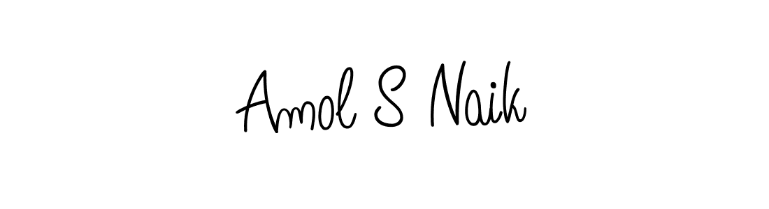 The best way (Angelique-Rose-font-FFP) to make a short signature is to pick only two or three words in your name. The name Amol S Naik include a total of six letters. For converting this name. Amol S Naik signature style 5 images and pictures png