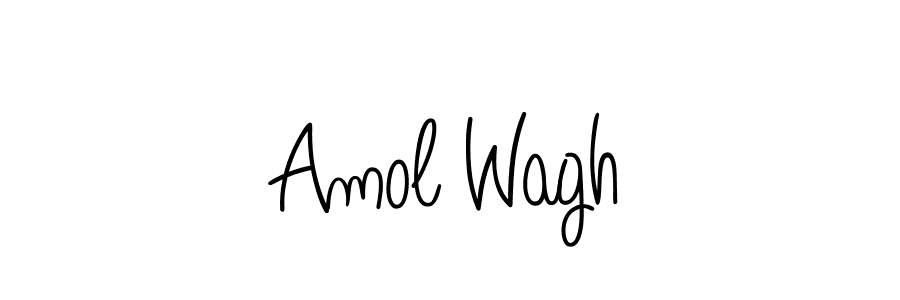 How to make Amol Wagh name signature. Use Angelique-Rose-font-FFP style for creating short signs online. This is the latest handwritten sign. Amol Wagh signature style 5 images and pictures png