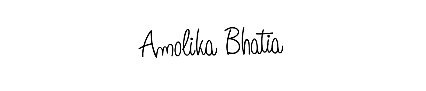 Also we have Amolika Bhatia name is the best signature style. Create professional handwritten signature collection using Angelique-Rose-font-FFP autograph style. Amolika Bhatia signature style 5 images and pictures png