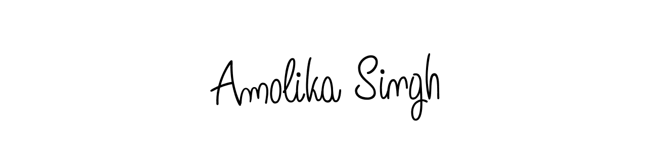 Design your own signature with our free online signature maker. With this signature software, you can create a handwritten (Angelique-Rose-font-FFP) signature for name Amolika Singh. Amolika Singh signature style 5 images and pictures png