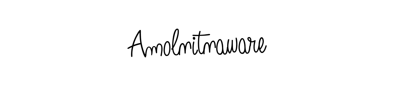 Design your own signature with our free online signature maker. With this signature software, you can create a handwritten (Angelique-Rose-font-FFP) signature for name Amolnitnaware. Amolnitnaware signature style 5 images and pictures png