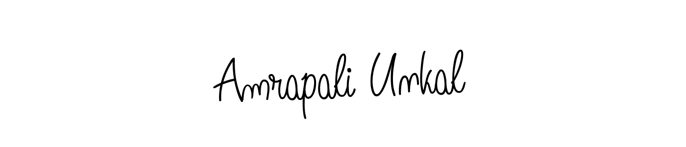 How to make Amrapali Unkal name signature. Use Angelique-Rose-font-FFP style for creating short signs online. This is the latest handwritten sign. Amrapali Unkal signature style 5 images and pictures png