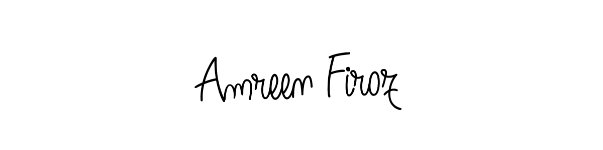 How to make Amreen Firoz name signature. Use Angelique-Rose-font-FFP style for creating short signs online. This is the latest handwritten sign. Amreen Firoz signature style 5 images and pictures png