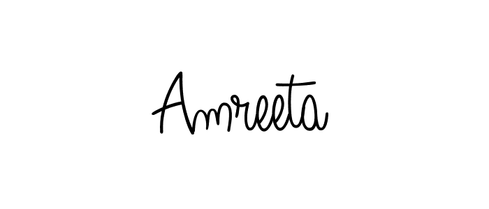 How to make Amreeta name signature. Use Angelique-Rose-font-FFP style for creating short signs online. This is the latest handwritten sign. Amreeta signature style 5 images and pictures png