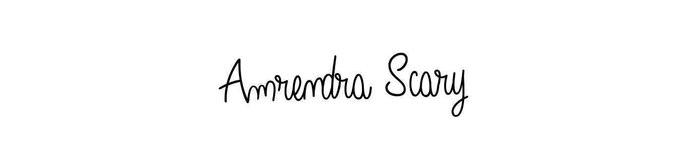 The best way (Angelique-Rose-font-FFP) to make a short signature is to pick only two or three words in your name. The name Amrendra Scary include a total of six letters. For converting this name. Amrendra Scary signature style 5 images and pictures png