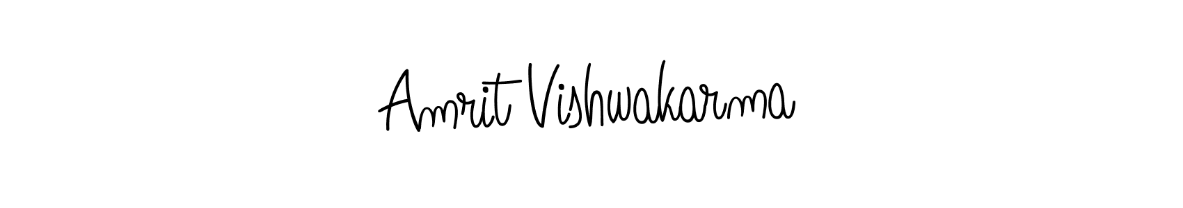 You should practise on your own different ways (Angelique-Rose-font-FFP) to write your name (Amrit Vishwakarma) in signature. don't let someone else do it for you. Amrit Vishwakarma signature style 5 images and pictures png