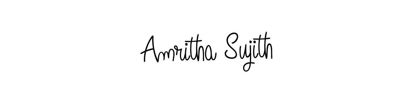 Amritha Sujith stylish signature style. Best Handwritten Sign (Angelique-Rose-font-FFP) for my name. Handwritten Signature Collection Ideas for my name Amritha Sujith. Amritha Sujith signature style 5 images and pictures png