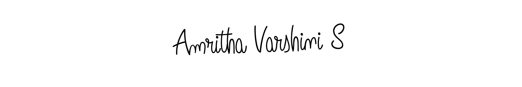 You should practise on your own different ways (Angelique-Rose-font-FFP) to write your name (Amritha Varshini S) in signature. don't let someone else do it for you. Amritha Varshini S signature style 5 images and pictures png