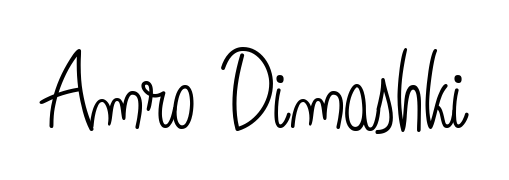 You should practise on your own different ways (Angelique-Rose-font-FFP) to write your name (Amro Dimashki) in signature. Don't let someone else do it for you. Amro Dimashki signature style 5 images and pictures png