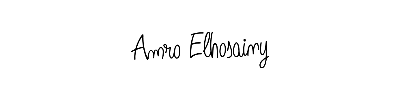 The best way (Angelique-Rose-font-FFP) to make a short signature is to pick only two or three words in your name. The name Amro Elhosainy include a total of six letters. For converting this name. Amro Elhosainy signature style 5 images and pictures png