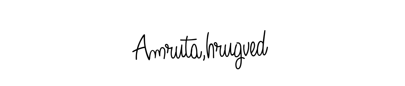 Make a beautiful signature design for name Amruta,hrugved. With this signature (Angelique-Rose-font-FFP) style, you can create a handwritten signature for free. Amruta,hrugved signature style 5 images and pictures png