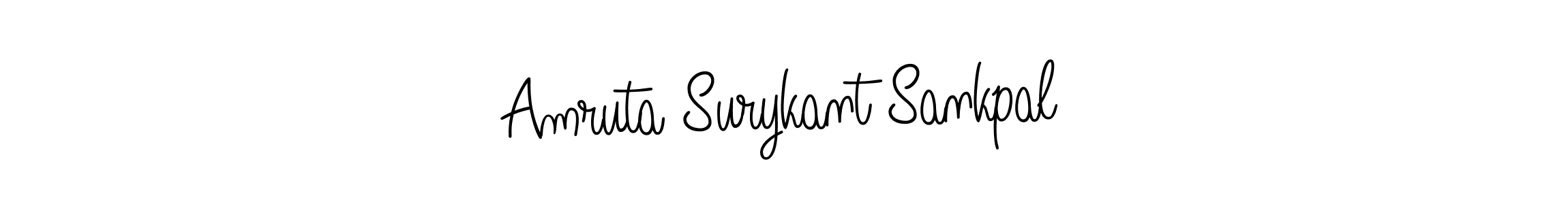 How to make Amruta Surykant Sankpal name signature. Use Angelique-Rose-font-FFP style for creating short signs online. This is the latest handwritten sign. Amruta Surykant Sankpal signature style 5 images and pictures png