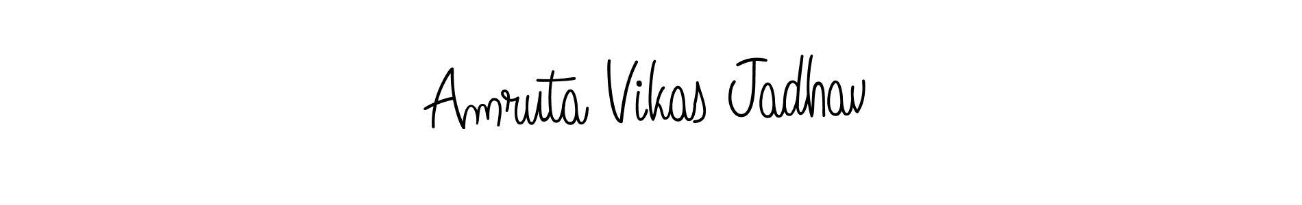 Design your own signature with our free online signature maker. With this signature software, you can create a handwritten (Angelique-Rose-font-FFP) signature for name Amruta Vikas Jadhav. Amruta Vikas Jadhav signature style 5 images and pictures png