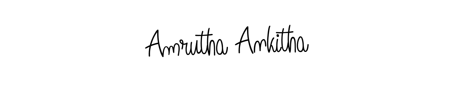 Design your own signature with our free online signature maker. With this signature software, you can create a handwritten (Angelique-Rose-font-FFP) signature for name Amrutha Ankitha. Amrutha Ankitha signature style 5 images and pictures png
