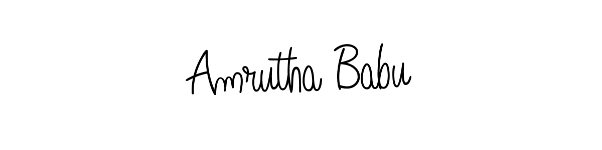 Amrutha Babu stylish signature style. Best Handwritten Sign (Angelique-Rose-font-FFP) for my name. Handwritten Signature Collection Ideas for my name Amrutha Babu. Amrutha Babu signature style 5 images and pictures png