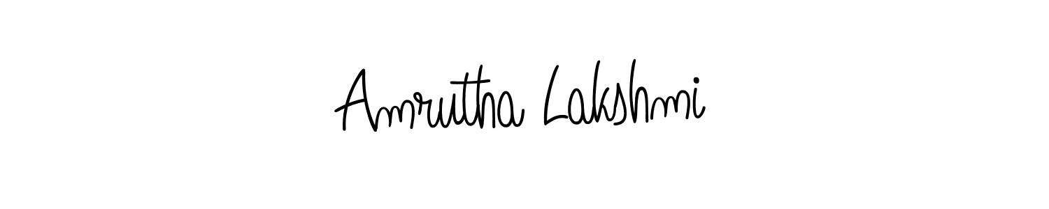 Use a signature maker to create a handwritten signature online. With this signature software, you can design (Angelique-Rose-font-FFP) your own signature for name Amrutha Lakshmi. Amrutha Lakshmi signature style 5 images and pictures png