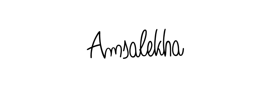 The best way (Angelique-Rose-font-FFP) to make a short signature is to pick only two or three words in your name. The name Amsalekha include a total of six letters. For converting this name. Amsalekha signature style 5 images and pictures png