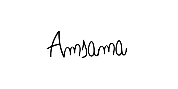 You should practise on your own different ways (Angelique-Rose-font-FFP) to write your name (Amsama) in signature. don't let someone else do it for you. Amsama signature style 5 images and pictures png