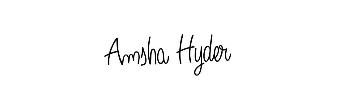 Make a beautiful signature design for name Amsha Hyder. With this signature (Angelique-Rose-font-FFP) style, you can create a handwritten signature for free. Amsha Hyder signature style 5 images and pictures png