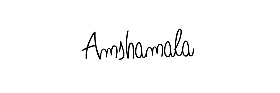 Make a beautiful signature design for name Amshamala. With this signature (Angelique-Rose-font-FFP) style, you can create a handwritten signature for free. Amshamala signature style 5 images and pictures png