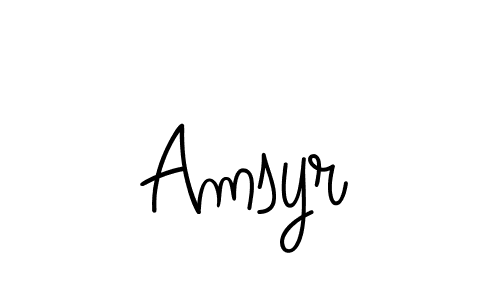 You should practise on your own different ways (Angelique-Rose-font-FFP) to write your name (Amsyr) in signature. don't let someone else do it for you. Amsyr signature style 5 images and pictures png