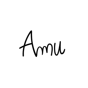 Amu stylish signature style. Best Handwritten Sign (Angelique-Rose-font-FFP) for my name. Handwritten Signature Collection Ideas for my name Amu. Amu signature style 5 images and pictures png