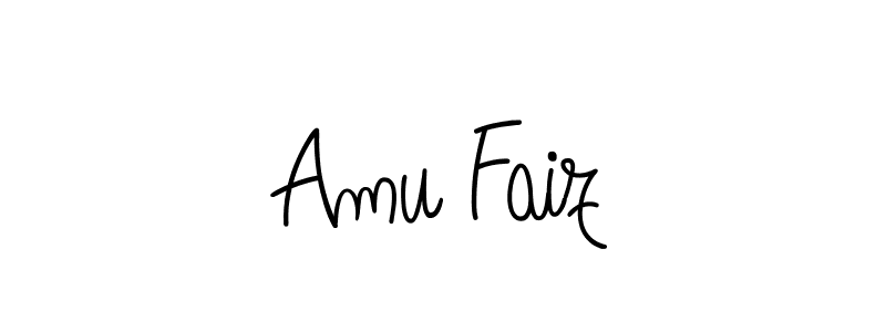 How to make Amu Faiz name signature. Use Angelique-Rose-font-FFP style for creating short signs online. This is the latest handwritten sign. Amu Faiz signature style 5 images and pictures png