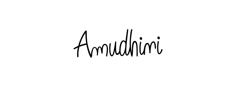 Design your own signature with our free online signature maker. With this signature software, you can create a handwritten (Angelique-Rose-font-FFP) signature for name Amudhini. Amudhini signature style 5 images and pictures png