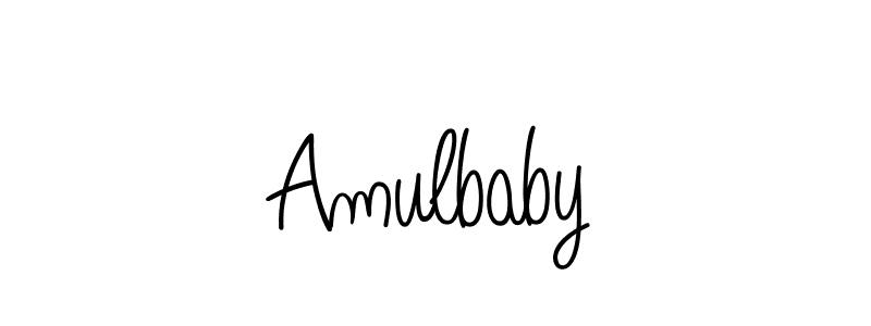 How to make Amulbaby name signature. Use Angelique-Rose-font-FFP style for creating short signs online. This is the latest handwritten sign. Amulbaby signature style 5 images and pictures png