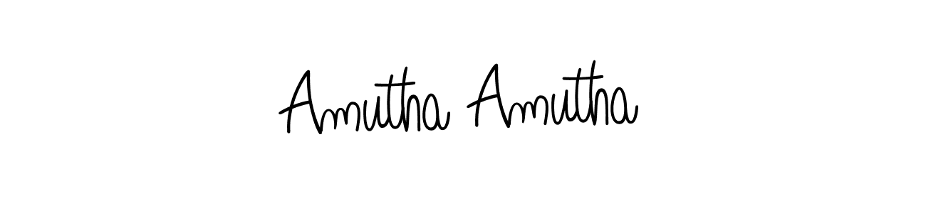 How to make Amutha Amutha name signature. Use Angelique-Rose-font-FFP style for creating short signs online. This is the latest handwritten sign. Amutha Amutha signature style 5 images and pictures png