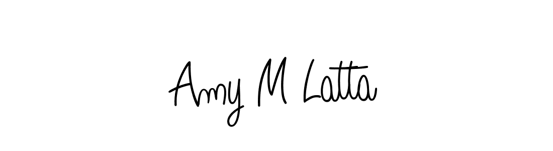 You should practise on your own different ways (Angelique-Rose-font-FFP) to write your name (Amy M Latta) in signature. don't let someone else do it for you. Amy M Latta signature style 5 images and pictures png