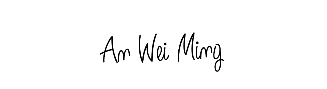 Create a beautiful signature design for name An Wei Ming. With this signature (Angelique-Rose-font-FFP) fonts, you can make a handwritten signature for free. An Wei Ming signature style 5 images and pictures png
