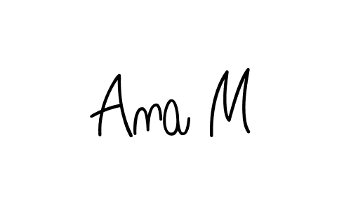 How to make Ana M name signature. Use Angelique-Rose-font-FFP style for creating short signs online. This is the latest handwritten sign. Ana M signature style 5 images and pictures png