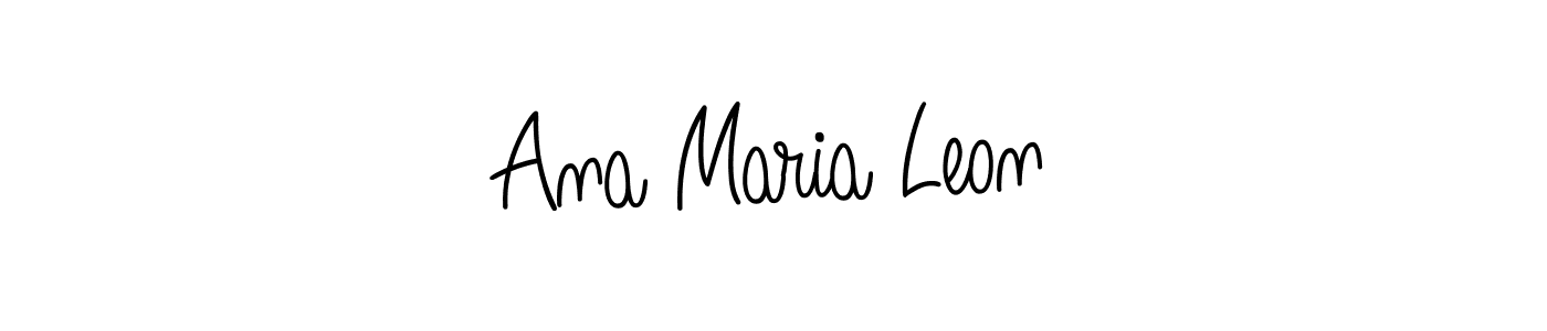 Ana Maria Leon stylish signature style. Best Handwritten Sign (Angelique-Rose-font-FFP) for my name. Handwritten Signature Collection Ideas for my name Ana Maria Leon. Ana Maria Leon signature style 5 images and pictures png