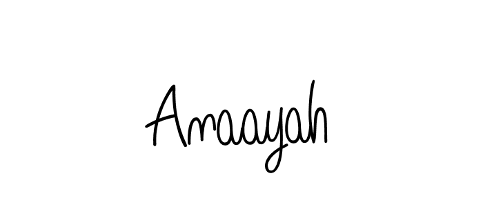 Design your own signature with our free online signature maker. With this signature software, you can create a handwritten (Angelique-Rose-font-FFP) signature for name Anaayah. Anaayah signature style 5 images and pictures png