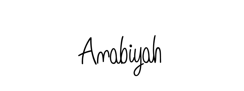 Use a signature maker to create a handwritten signature online. With this signature software, you can design (Angelique-Rose-font-FFP) your own signature for name Anabiyah. Anabiyah signature style 5 images and pictures png