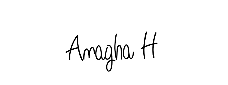 How to make Anagha H name signature. Use Angelique-Rose-font-FFP style for creating short signs online. This is the latest handwritten sign. Anagha H signature style 5 images and pictures png