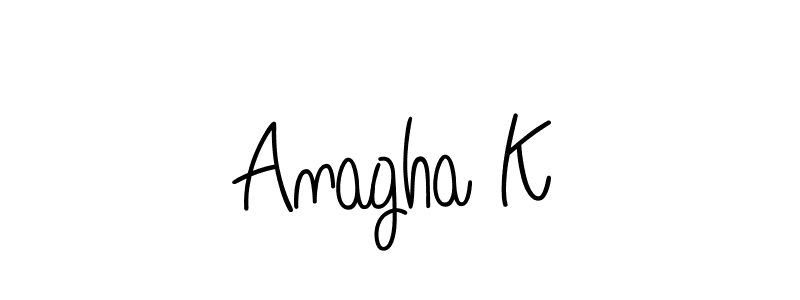 Create a beautiful signature design for name Anagha K. With this signature (Angelique-Rose-font-FFP) fonts, you can make a handwritten signature for free. Anagha K signature style 5 images and pictures png