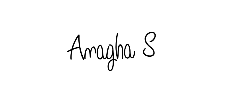 Use a signature maker to create a handwritten signature online. With this signature software, you can design (Angelique-Rose-font-FFP) your own signature for name Anagha S. Anagha S signature style 5 images and pictures png
