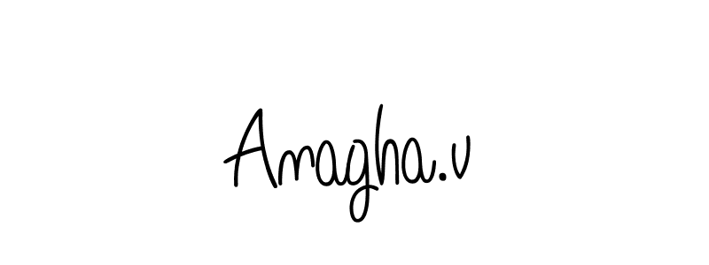 The best way (Angelique-Rose-font-FFP) to make a short signature is to pick only two or three words in your name. The name Anagha.v include a total of six letters. For converting this name. Anagha.v signature style 5 images and pictures png