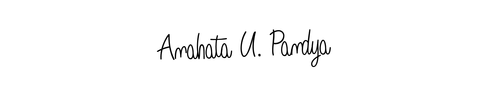 Anahata U. Pandya stylish signature style. Best Handwritten Sign (Angelique-Rose-font-FFP) for my name. Handwritten Signature Collection Ideas for my name Anahata U. Pandya. Anahata U. Pandya signature style 5 images and pictures png