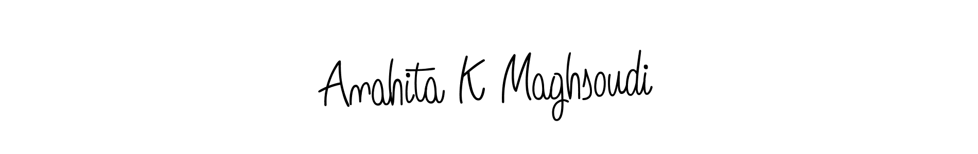 Design your own signature with our free online signature maker. With this signature software, you can create a handwritten (Angelique-Rose-font-FFP) signature for name Anahita K Maghsoudi. Anahita K Maghsoudi signature style 5 images and pictures png