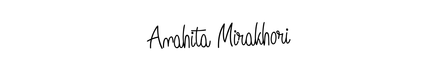 The best way (Angelique-Rose-font-FFP) to make a short signature is to pick only two or three words in your name. The name Anahita Mirakhori include a total of six letters. For converting this name. Anahita Mirakhori signature style 5 images and pictures png