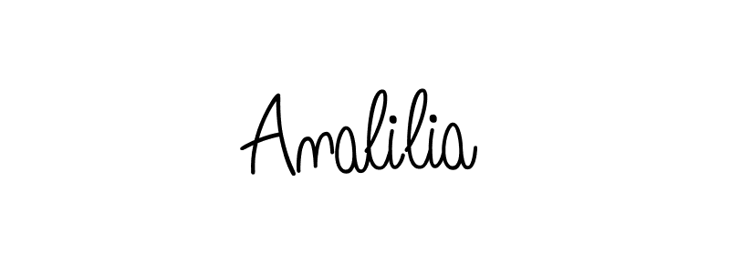 How to make Analilia name signature. Use Angelique-Rose-font-FFP style for creating short signs online. This is the latest handwritten sign. Analilia signature style 5 images and pictures png