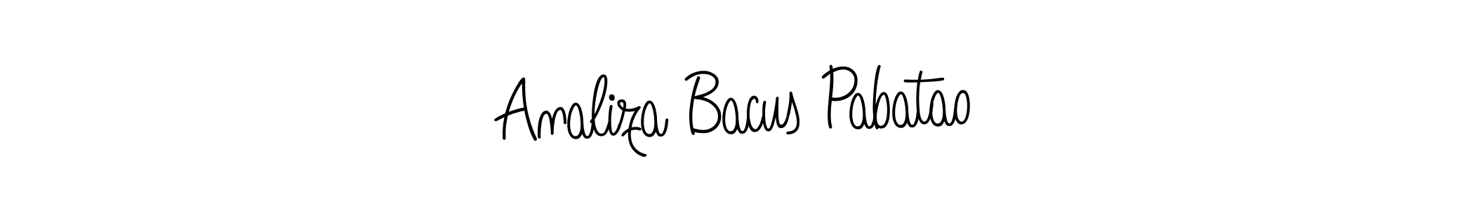 Also You can easily find your signature by using the search form. We will create Analiza Bacus Pabatao name handwritten signature images for you free of cost using Angelique-Rose-font-FFP sign style. Analiza Bacus Pabatao signature style 5 images and pictures png