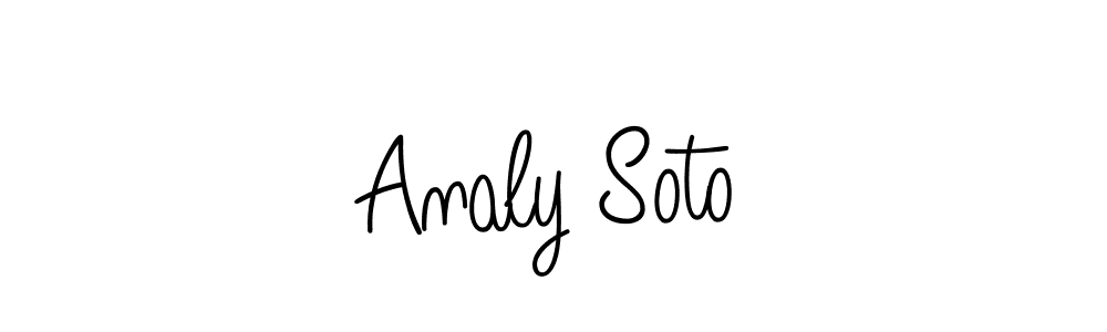 The best way (Angelique-Rose-font-FFP) to make a short signature is to pick only two or three words in your name. The name Analy Soto include a total of six letters. For converting this name. Analy Soto signature style 5 images and pictures png
